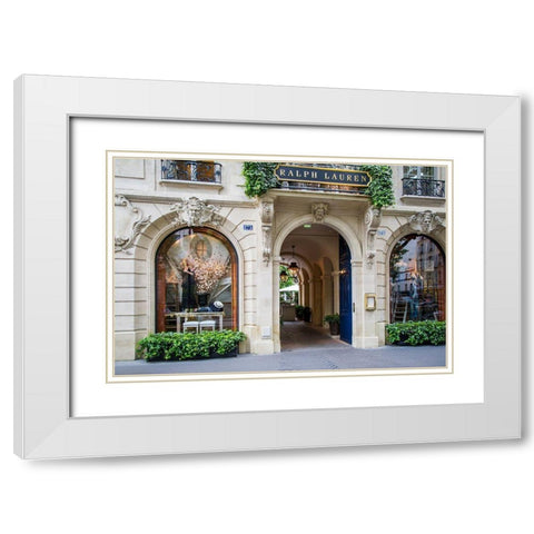 Entry to Ralph Lauren store and restaurant in Saint-Germain-des-Pres, Paris, France White Modern Wood Framed Art Print with Double Matting by Delimont, Danita