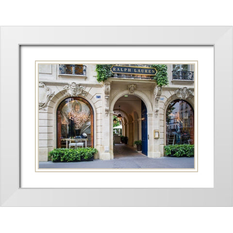 Entry to Ralph Lauren store and restaurant in Saint-Germain-des-Pres, Paris, France White Modern Wood Framed Art Print with Double Matting by Delimont, Danita