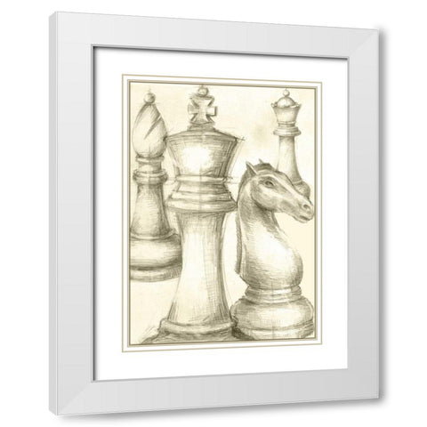 Office Sketches Collection B White Modern Wood Framed Art Print with Double Matting by Harper, Ethan