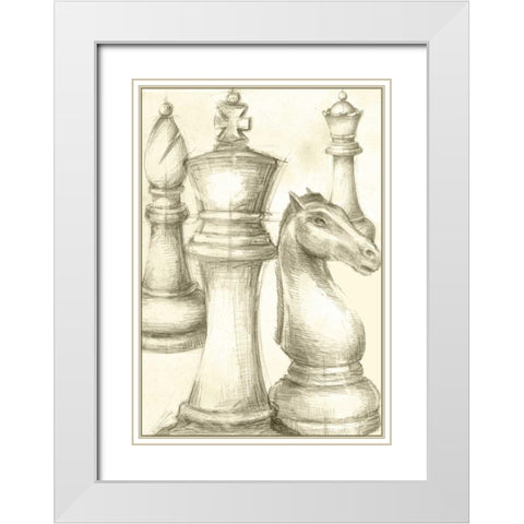 Office Sketches Collection B White Modern Wood Framed Art Print with Double Matting by Harper, Ethan