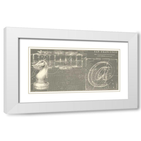 Office Sketches Collection D White Modern Wood Framed Art Print with Double Matting by Ethan Harper