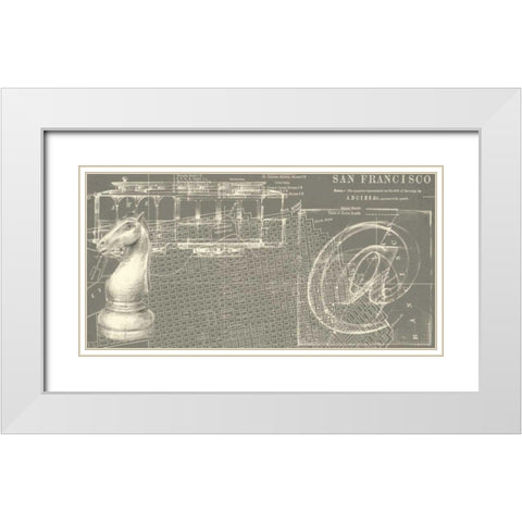 Office Sketches Collection D White Modern Wood Framed Art Print with Double Matting by Ethan Harper