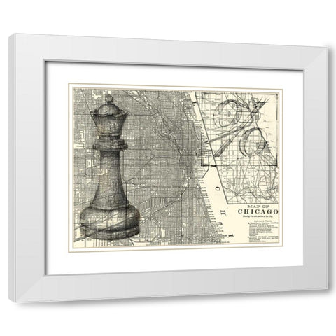 Office Sketches Collection E White Modern Wood Framed Art Print with Double Matting by Ethan Harper