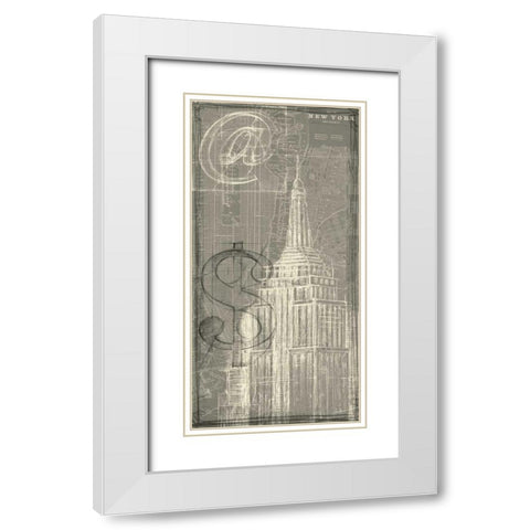Office Sketches Collection F White Modern Wood Framed Art Print with Double Matting by Harper, Ethan