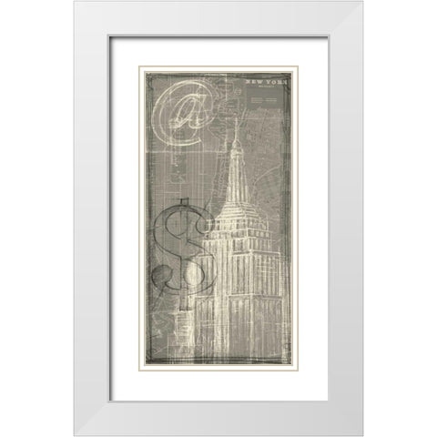 Office Sketches Collection F White Modern Wood Framed Art Print with Double Matting by Harper, Ethan