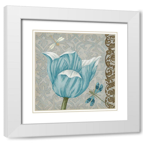 Garden Romance Collection L White Modern Wood Framed Art Print with Double Matting by Vess, June Erica