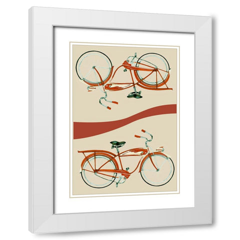 Retro Bike Collection E White Modern Wood Framed Art Print with Double Matting by Goldberger, Jennifer