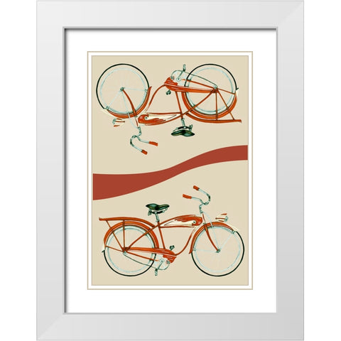 Retro Bike Collection E White Modern Wood Framed Art Print with Double Matting by Goldberger, Jennifer