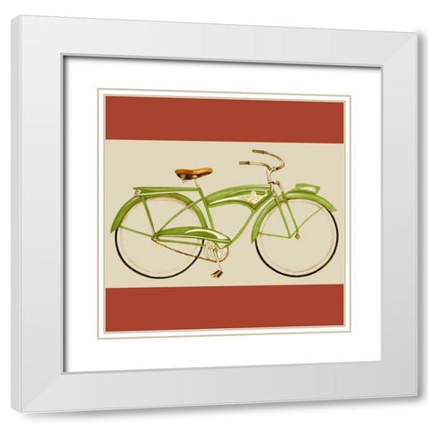 Retro Bike Collection H White Modern Wood Framed Art Print with Double Matting by Goldberger, Jennifer