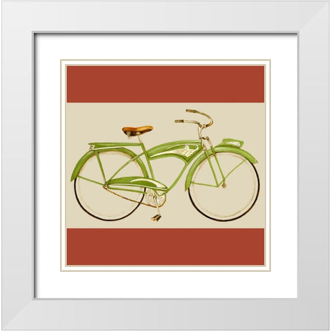 Retro Bike Collection H White Modern Wood Framed Art Print with Double Matting by Goldberger, Jennifer
