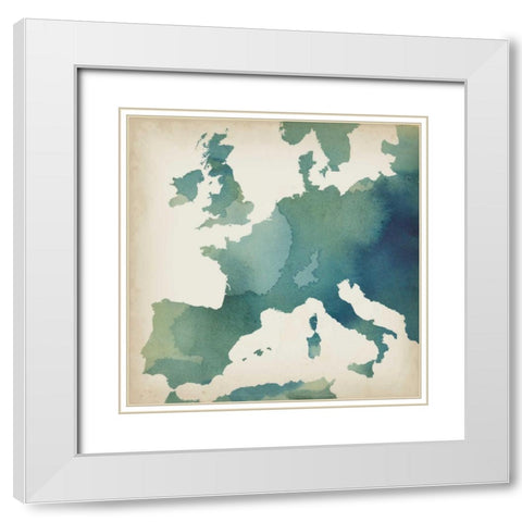 Watercolor Map Collection G White Modern Wood Framed Art Print with Double Matting by Popp, Grace