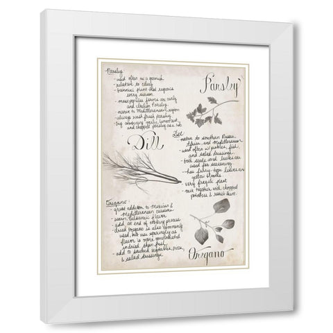 Herb Collection E White Modern Wood Framed Art Print with Double Matting by Popp, Grace