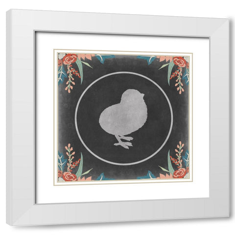 A Touch of Teal Collection E White Modern Wood Framed Art Print with Double Matting by Goldberger, Jennifer