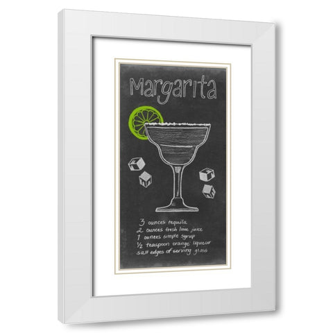 Chalkboard Cocktails Collection B White Modern Wood Framed Art Print with Double Matting by Popp, Grace
