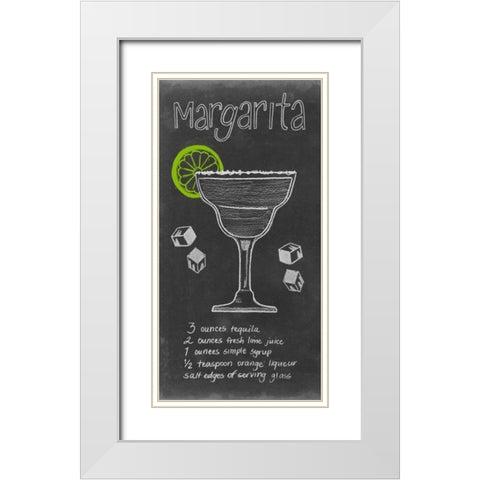Chalkboard Cocktails Collection B White Modern Wood Framed Art Print with Double Matting by Popp, Grace