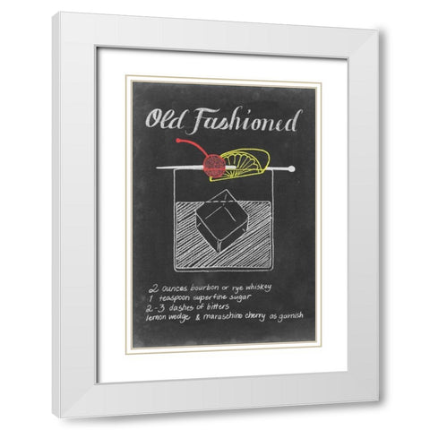Chalkboard Cocktails Collection E White Modern Wood Framed Art Print with Double Matting by Popp, Grace