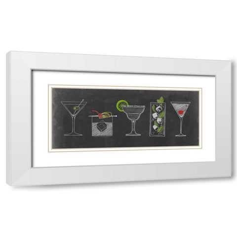 Chalkboard Cocktails Collection G White Modern Wood Framed Art Print with Double Matting by Popp, Grace