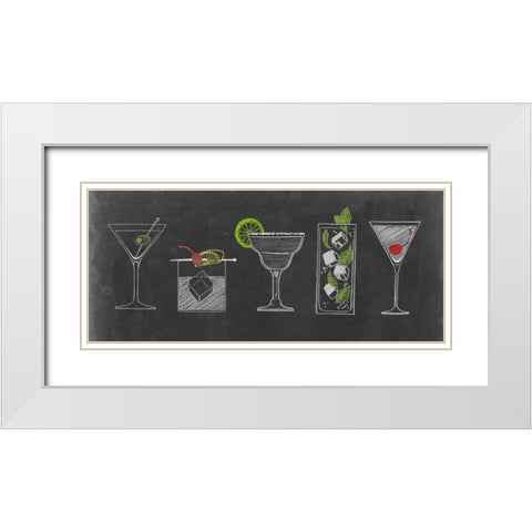 Chalkboard Cocktails Collection G White Modern Wood Framed Art Print with Double Matting by Popp, Grace