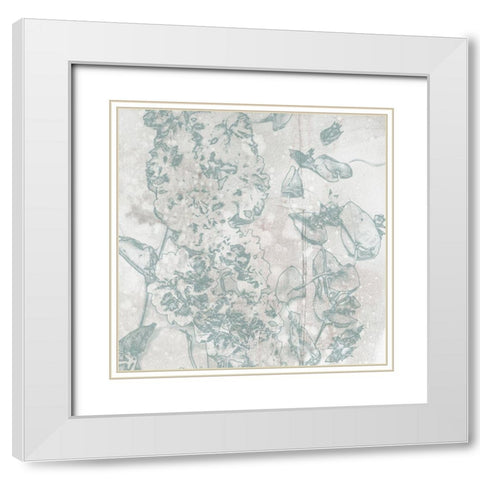 A Touch of Teal Collection E White Modern Wood Framed Art Print with Double Matting by Goldberger, Jennifer