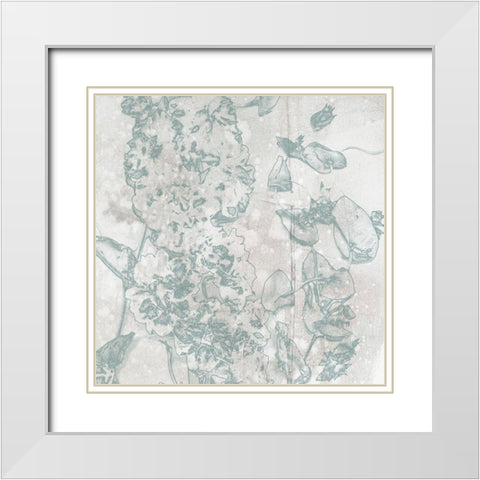 A Touch of Teal Collection E White Modern Wood Framed Art Print with Double Matting by Goldberger, Jennifer