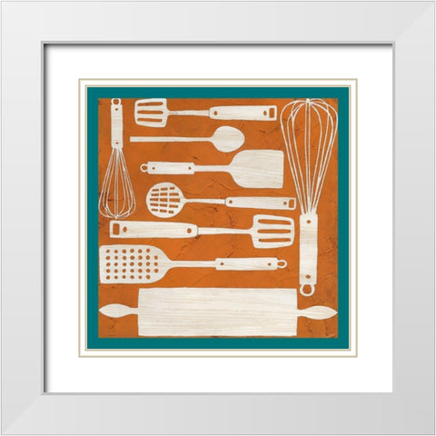 Kitchen Kitsch Collection F White Modern Wood Framed Art Print with Double Matting by Vess, June Erica