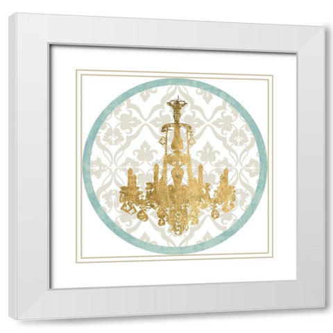 Kinetic Chandelier Collection E White Modern Wood Framed Art Print with Double Matting by Goldberger, Jennifer