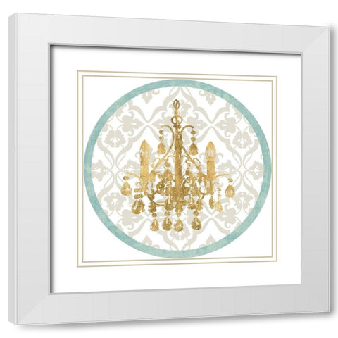 Kinetic Chandelier Collection G White Modern Wood Framed Art Print with Double Matting by Goldberger, Jennifer