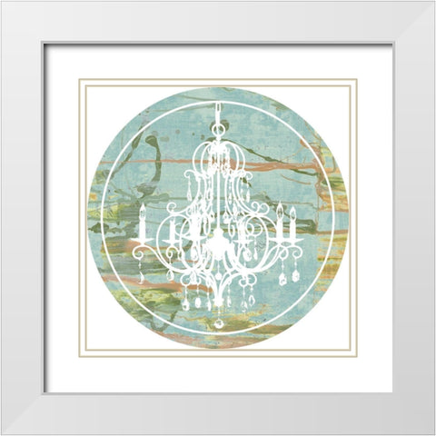 Kinetic Chandelier Collection H White Modern Wood Framed Art Print with Double Matting by Goldberger, Jennifer
