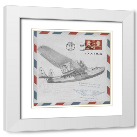 Aeronautic Collection B White Modern Wood Framed Art Print with Double Matting by Ethan Harper