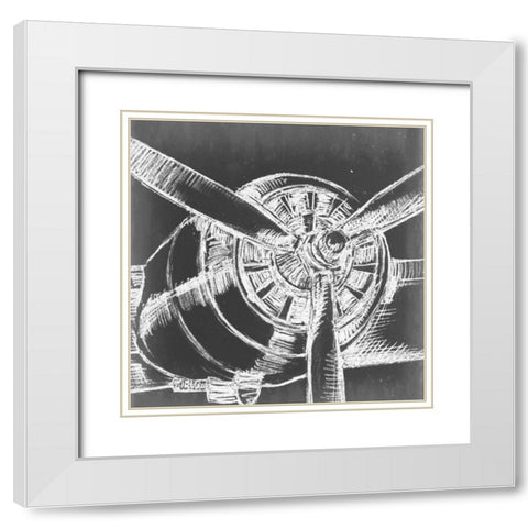 Aeronautic Collection C White Modern Wood Framed Art Print with Double Matting by Ethan Harper