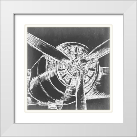 Aeronautic Collection C White Modern Wood Framed Art Print with Double Matting by Ethan Harper