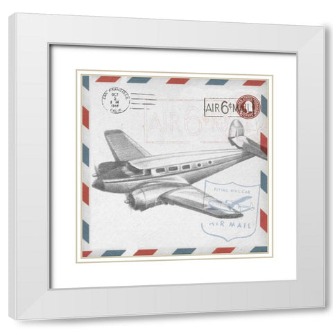Aeronautic Collection D White Modern Wood Framed Art Print with Double Matting by Ethan Harper