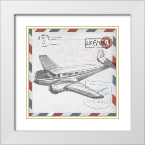 Aeronautic Collection D White Modern Wood Framed Art Print with Double Matting by Ethan Harper