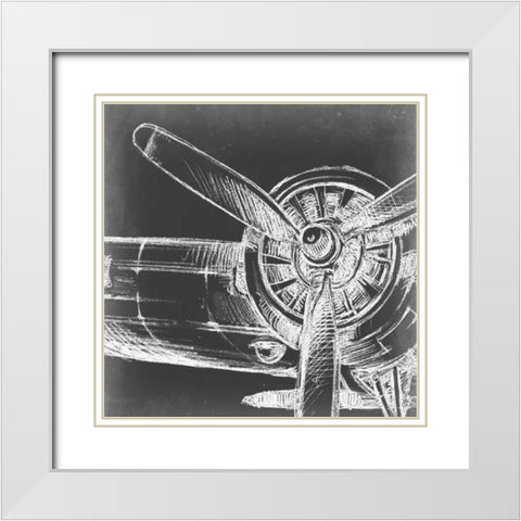 Aeronautic Collection E White Modern Wood Framed Art Print with Double Matting by Ethan Harper