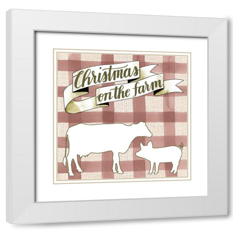 Christmas on the Farm Collection A White Modern Wood Framed Art Print with Double Matting by Popp, Grace