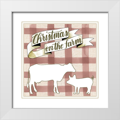 Christmas on the Farm Collection A White Modern Wood Framed Art Print with Double Matting by Popp, Grace