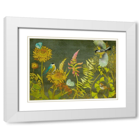 Birding Collection A White Modern Wood Framed Art Print with Double Matting by Zarris, Chariklia