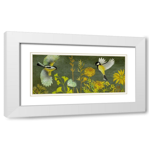 Birding Collection H White Modern Wood Framed Art Print with Double Matting by Zarris, Chariklia