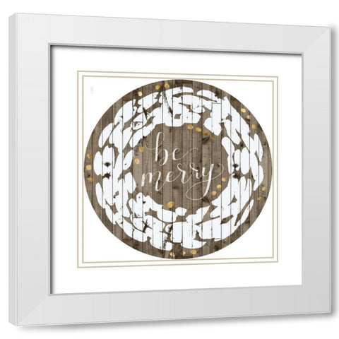 Wooded White Christmas Collection C White Modern Wood Framed Art Print with Double Matting by Popp, Grace