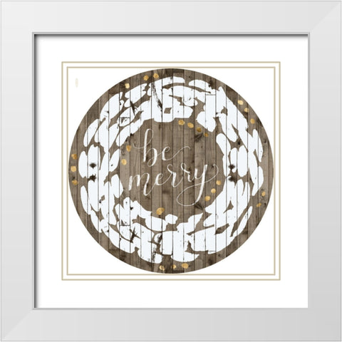 Wooded White Christmas Collection C White Modern Wood Framed Art Print with Double Matting by Popp, Grace