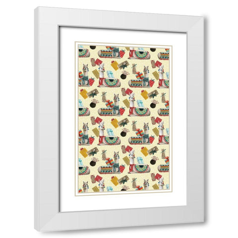 Boho Christmas Collection E White Modern Wood Framed Art Print with Double Matting by Popp, Grace