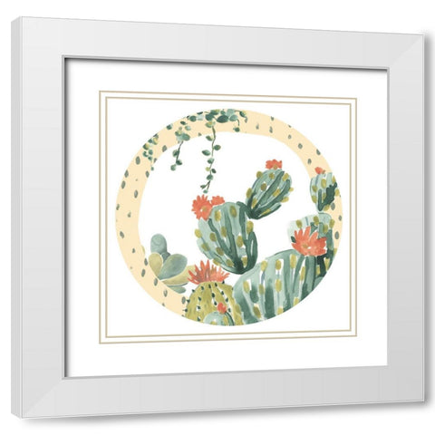 Simple Succulent Collection C White Modern Wood Framed Art Print with Double Matting by Vess, June Erica