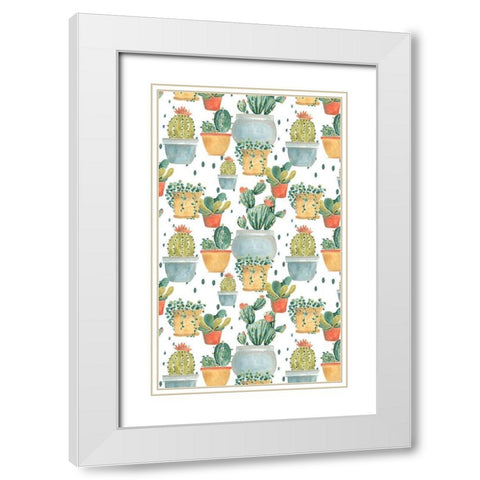 Simple Succulent Collection E White Modern Wood Framed Art Print with Double Matting by Vess, June Erica