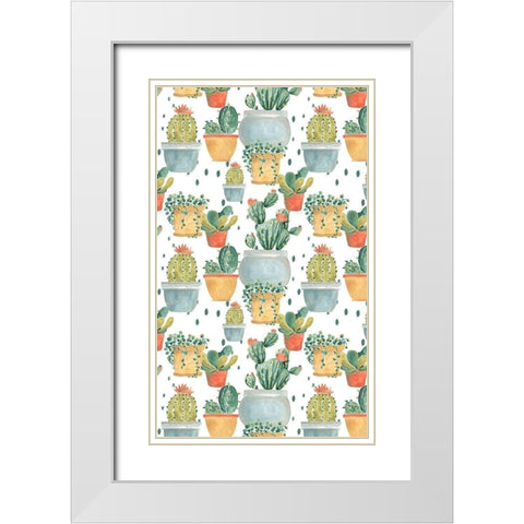 Simple Succulent Collection E White Modern Wood Framed Art Print with Double Matting by Vess, June Erica