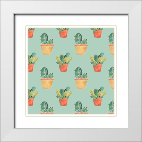 Simple Succulent Collection G White Modern Wood Framed Art Print with Double Matting by Vess, June Erica