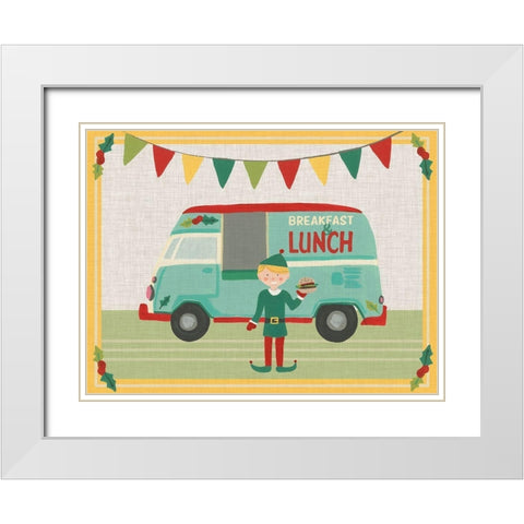 Food Truck Holidays Collection A White Modern Wood Framed Art Print with Double Matting by Vess, June Erica