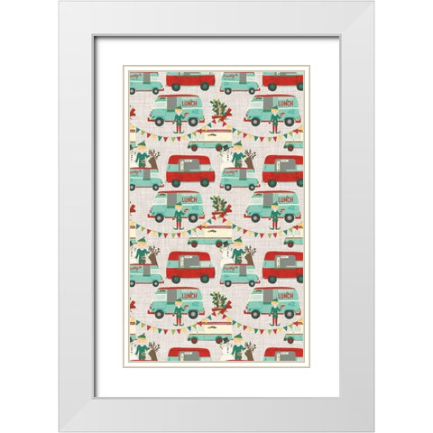 Food Truck Holidays Collection E White Modern Wood Framed Art Print with Double Matting by Vess, June Erica