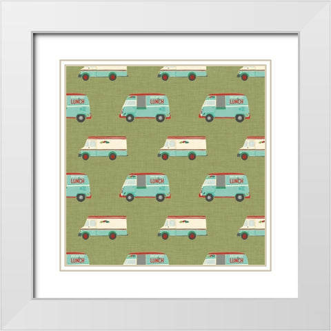 Food Truck Holidays Collection H White Modern Wood Framed Art Print with Double Matting by Vess, June Erica