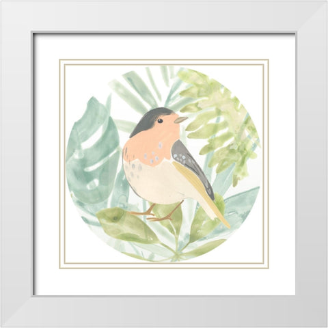 Songbird Collection C White Modern Wood Framed Art Print with Double Matting by Vess, June Erica