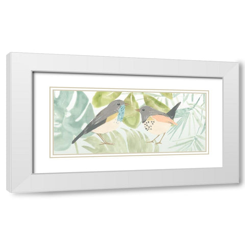 Songbird Collection D White Modern Wood Framed Art Print with Double Matting by Vess, June Erica